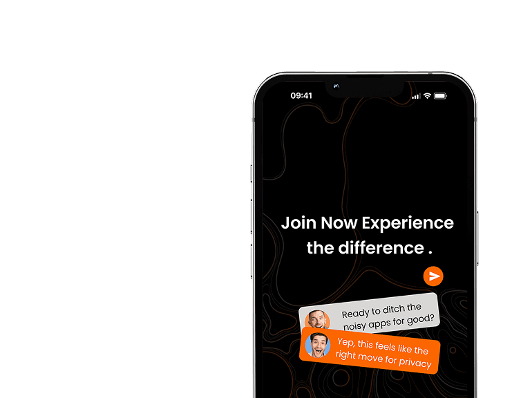 Rackon private chat interface showing end-to-end encrypted conversation