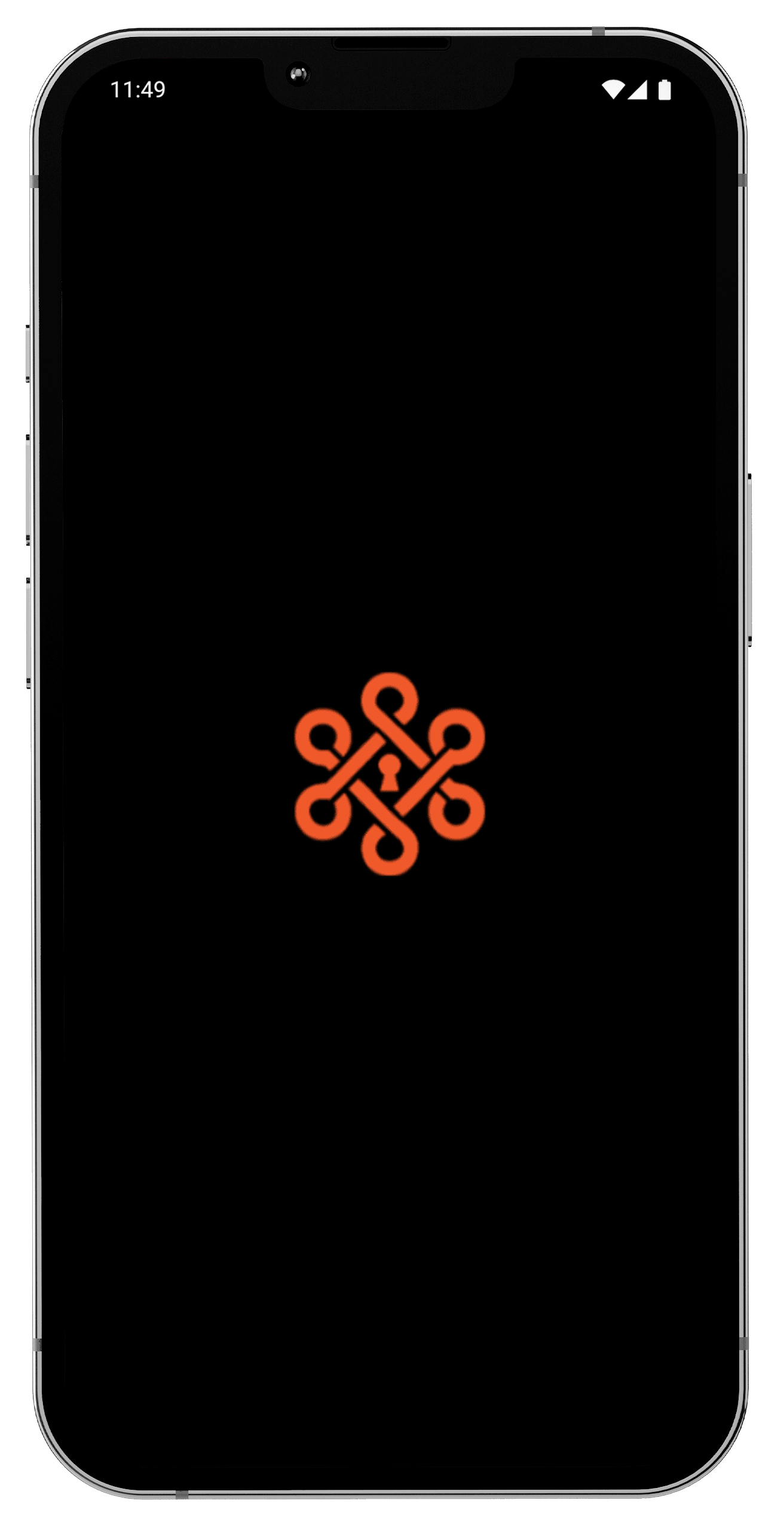 Rackon app launch screen secure WhatsApp alternative with end-to-end encrypted messaging